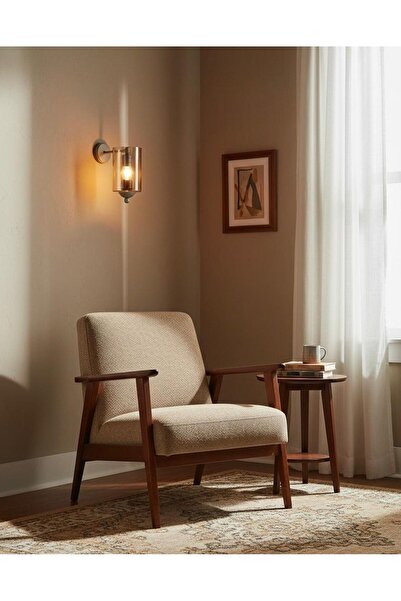 BİAVİZE Bal Glass Grey Chrome Wall Sconce