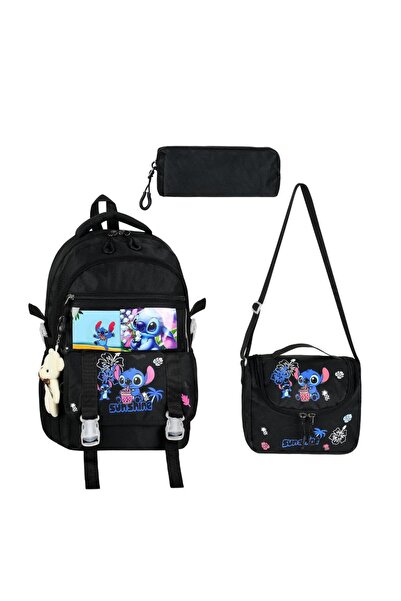 Baginn Primary School Girl's Bag Set of 3 Stic-Like 42*30 cm Lunch Box Pencil...