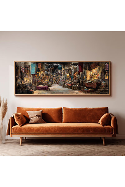 woodhomeworks Tek Parça Gerçek Ahşap Yatay Panorama Çerçeveli Tablo fas pazarı