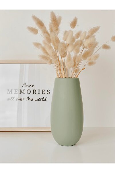 Hestia Home Kısa Silindir Seramik Vazo Nil Yeşili