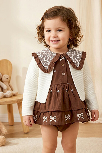 Babymod Floral Embroidered Romper Baby Girl Dress