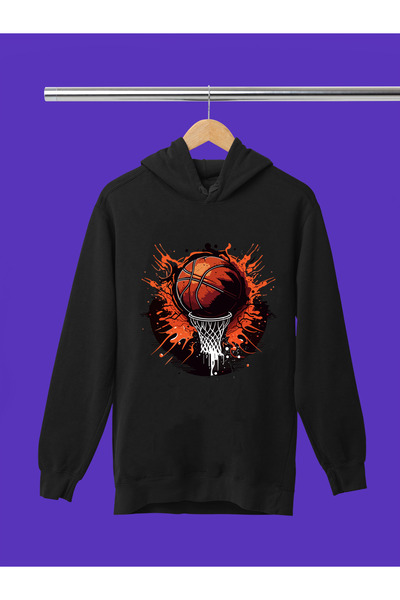 MAGORS Hanorac pentru copii cu glugă, cu imprimare tematică de baschet, cu 3 ...