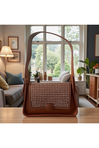 Gözde Mağazacılık Stylish Shoulder Bag with Sparkling Stone Detail Cover