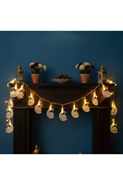 Gusion Hilal Tasarımlı Ramazan Süslemesi 20 LED USB Bağlantısı Prizsiz Aydınl...