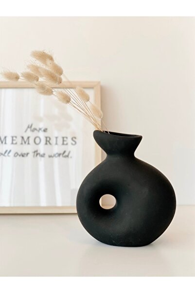 Hestia Home Vază ceramică perforată neagră