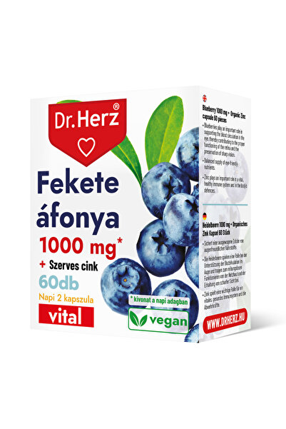 Dr Herz Capsule extract de afine negre 500 mg + zinc 60 buc