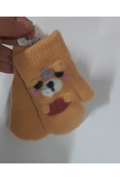 ydn Bebek Tek Parmak Yumuşak Peluş Eldiven Ayıcık Desenli (3-5 yaş)