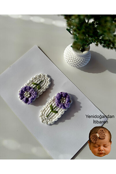 livadesign7 Newborn Baby Hair Clip Handmade Set of 2 Hairless Baby Hair Clip ...