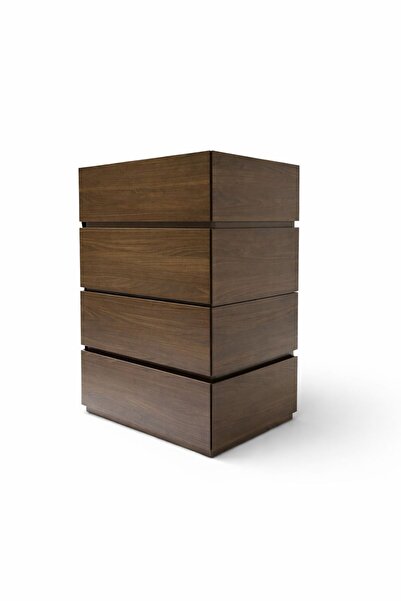 VİVALDİ FURNITURE Eden 4 Çekmeceli Şifonyer koyu ahşap rengi çok amaçlı şifonyer