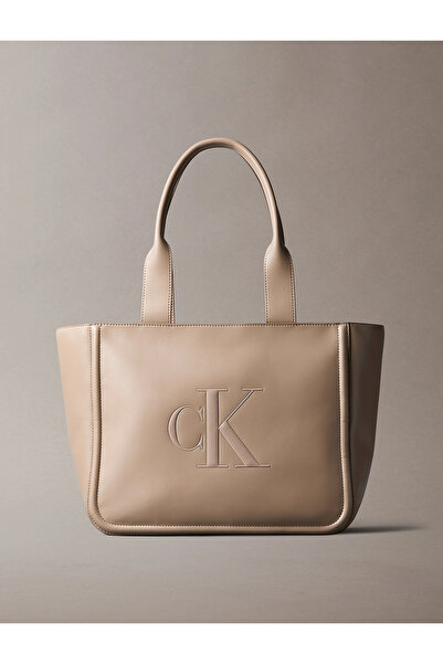 Calvin Klein Bold Ck Medium Size Women's Brown Handbag Lv04F3218G-Vfu