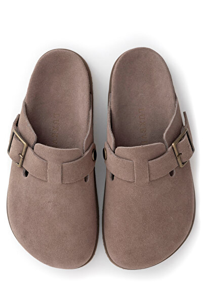 alamoda Lunela Women's Genuine Leather Slippers Women's Buckle Sabo Slippers ...