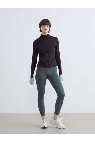 LC Waikiki Green High Waist Women's Sports Leggings with Pockets