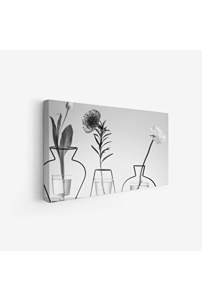 Tajridhome لوحة زهور - فازات شفافة - ألوان محايدة - هادئ - لوحات فنية مودرن -...