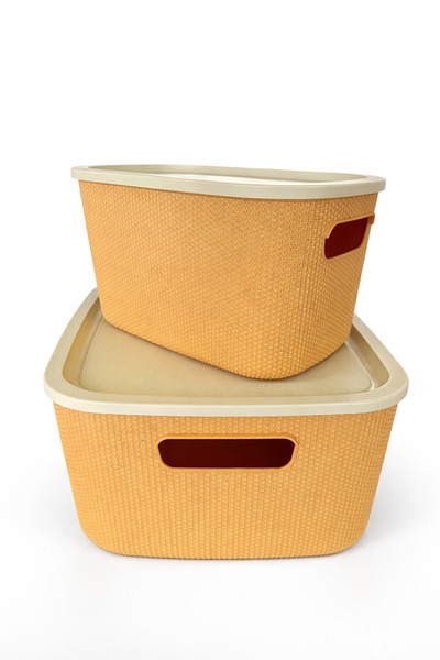 Gondol Plastik Carmen Kapaklı Saklama Kutusu İkili Set (6 L + 11 L) – Çok Ama...