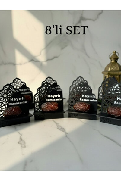 tekmation 8'li "Hayırlı Ramazanlar" Hurma Standı Seti, Hurma Sunum Seti, Hurm...
