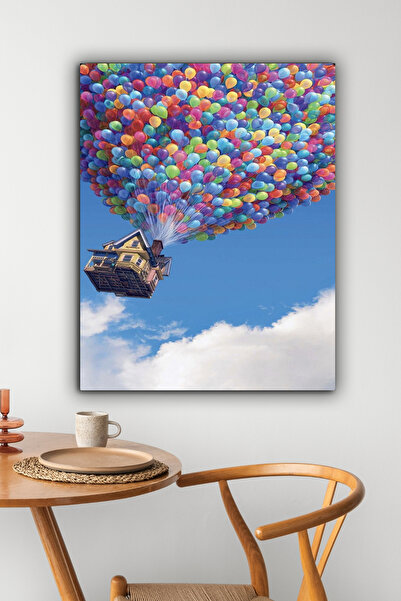 postercraft Yukarı Bak Animasyon Uçan Ev Modern Panel Tablo Poster