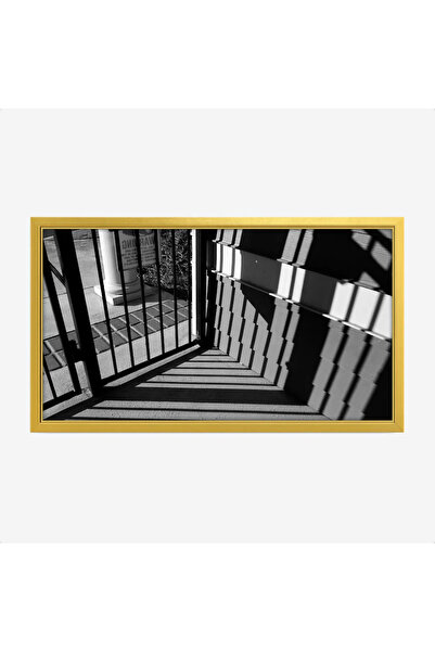 Tajridhome لوحة ظلال - بوابة حديدية - تباين أسود وأبيض - درامي - لوحات فنية م...