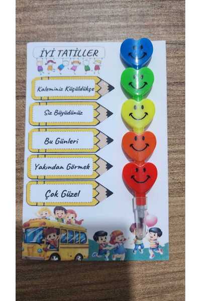 YİPACO tasarım Öğrenci Sömestr Karne Hediyesi EMOJİ KALP Yumurtlayan Kurşun K...