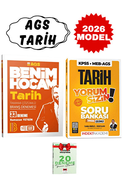 İndeks Akademi Benim Hocam Yayınları 2026 AGS Ramazan Yetgin Tarih Deneme+Ayd...