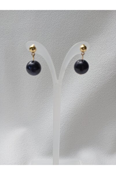 OEM Fashionable, simple earrings with blue Sunstone and gold-plated flats