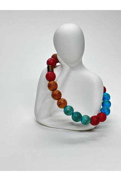 gemsartdeco Lav Stone Natural Bracelet Colorful