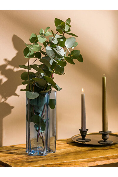 LC Waikiki LCW HOME Mavi Dekoratif Cam Vazo 25 Cm