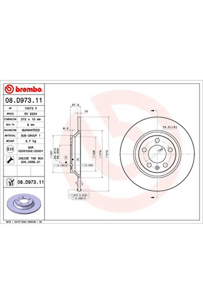 Brembo Set Discuri Frana Audi A1 Vw Polo 6 2017-2018
