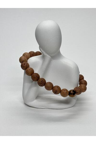 gemsartdeco Lav Stone Natural Bracelet Brown