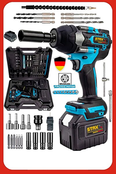 STAXX POWER Süper 1500 Nm Çift Akülü Somun Bijon Sökme Takma Sikma Makinesi M...