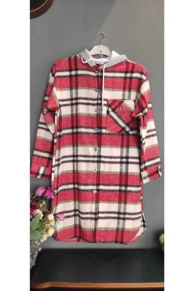 Lux Home Istanbul Plaid Lumberjack Long Tunic Dress