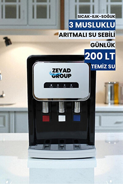 zeyad group Arıtmalı Tezgah Üstü Su Sebili 80 GPD RO - Sıcak, Ilık ve Soğuk