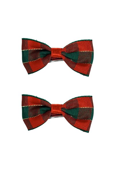 OEM Fundite de Craciun Rosii cu Carouri Verzi pentru Caini 4,5cm - 2buc