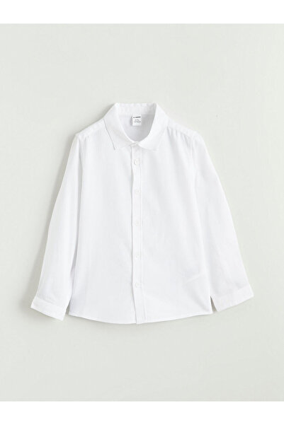 LC Waikiki Λευκό πουκάμισο για αγόρια από γαμπαρντίνα