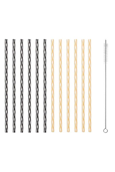 OEM Paie Negre Aurii Reutilizabile din Plastic 6x205mm & Perie de Curatare - ...