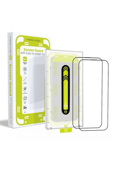 Mobile Origin Προστατευτικό οθόνης iPhone 16 Pro, μαύρο, σετ πλήρους κάλυψης