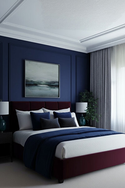 JACA 3'lü Kadife Kumaş Dekoratif Yatak Runner & 2li İç Dolgulu Kare Yastık Kı...