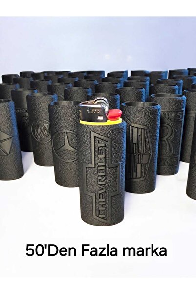 lucien vela 3D Kabartmalı Araba Logolu Çakmak Kabı ve Çakmak Seti - Tüm Markalar