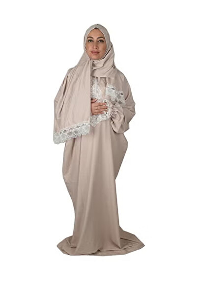 SDD A prayer dress with a wide, comfortable bodice and attached veil.