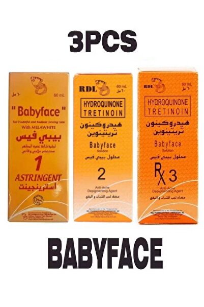 RDL مجموعة من 3 محاليل بيبي فيس رقم 1 و2 و3 لعلاج حب الشباب والبقع الداكنة - ...