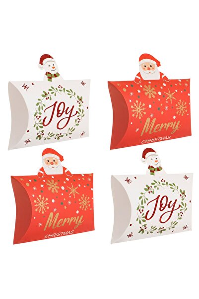 OEM Cutii Plic pentru Dulciuri de Craciun din Carton Rosii & Albe "Joy" 15x5x...