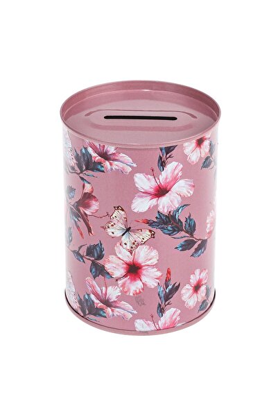 OEM Pusculita Metalica Roz Floral Ø7.5x10.5cm
