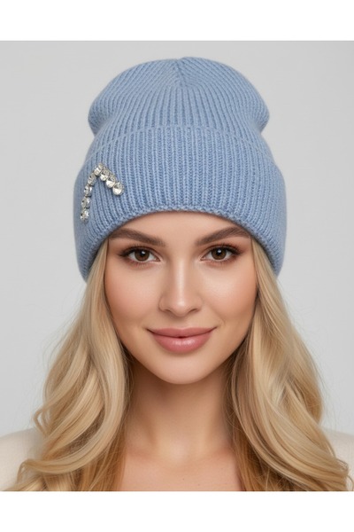 sema aksesuar قبعة من حجر الزركون - تصميم هدية قبعة شتوية لعيد الحب