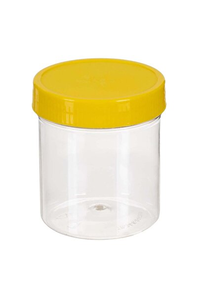 OEM Transparent Plastic Container with Yellow Lid for Pickles - Olives 0.4lt