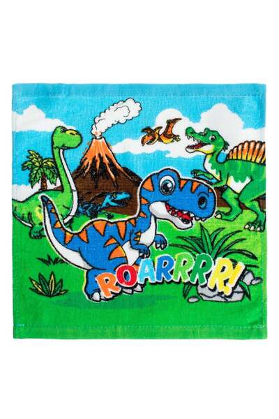 OEM Green Dinosaurs Cotton Towel for Kids 30x30cm