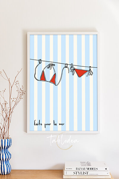 tablodea Poster înrămat cu decor de perete Pinterest cu dungi de vară, pictur...