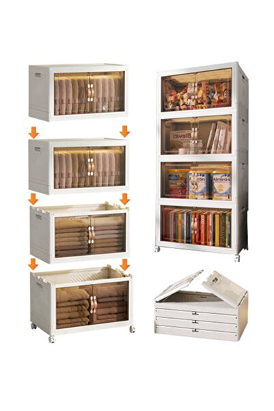 Generica Foldable Storage Closet Large Size with Wheels and Magnetic Lock Doo...