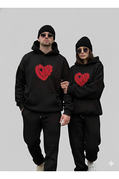 WOODROFFE Dear Lover Combination 2 Sets 4 Pieces Printed Bottom Top Hooded Ov...