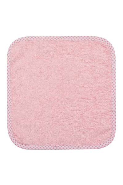 OEM Pink Cotton Towel with Checks for Children 30x30cm