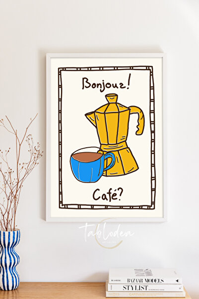 tablodea Poster înrămat cu decor pentru colțul de cafea în stil francez Bonjo...