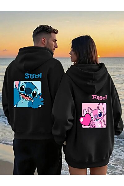 Marco Fresco Sevgil i Çift KombiniStitch și Angel SIRT Hanorac cu glugă cu de...